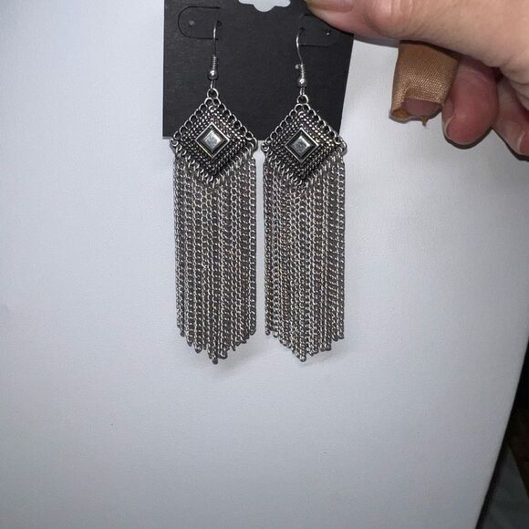 Gennaro Boho Long Chain Fringe Earrings - Picture 8 of 8
